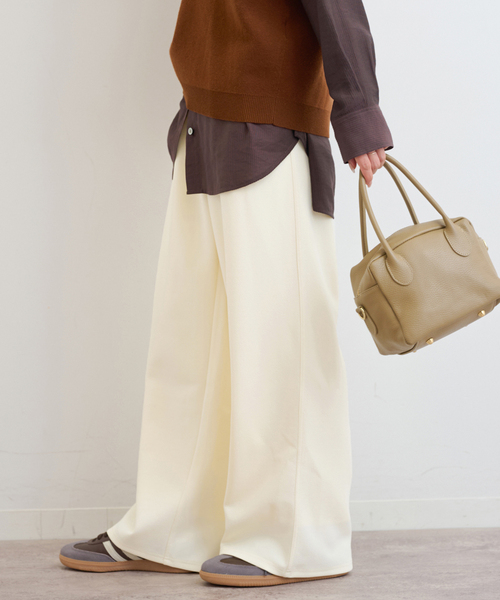 JOURNAL STANDARD relume（ジャーナルスタンダード　レリューム）の「サンディーカットジョーゼットパンツ（その他パンツ・レディース・ブラック/アイボリー/ブラウン・FREE）」の2枚目の写真