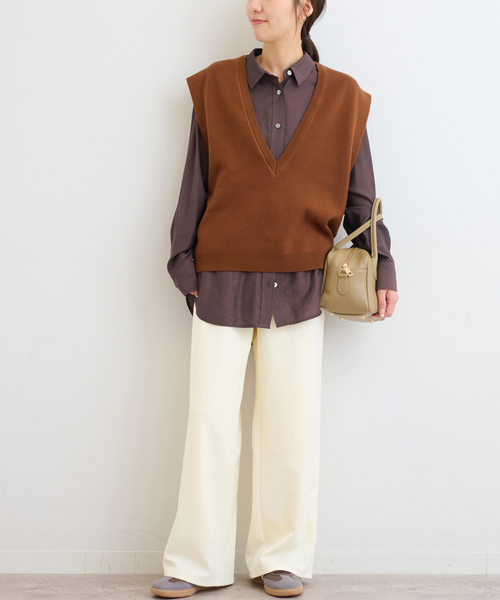 JOURNAL STANDARD relume（ジャーナルスタンダード　レリューム）の「サンディーカットジョーゼットパンツ（その他パンツ・レディース・ブラック/アイボリー/ブラウン・FREE）」の10枚目の写真