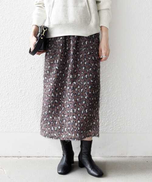 SHIPS　アニマル柄ジャガードロングスカート ELFRANK（エルフランク）の「アニマル柄ジャガードタックフレアロング