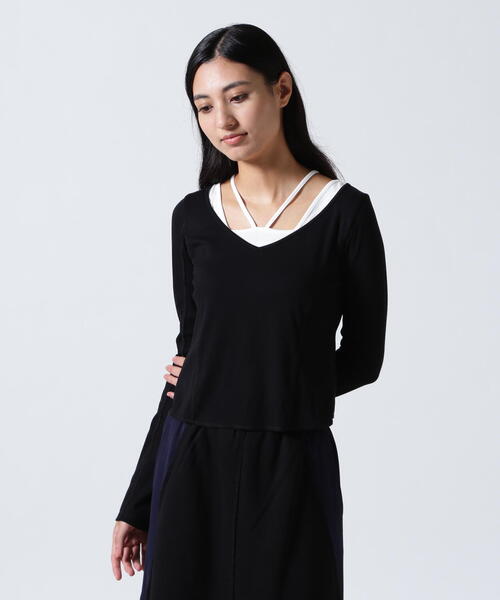 AULA（アウラ）の「AULA/アウラ/別注トップス（Tシャツ/カットソー・レディース・ホワイト/パープル/ブラック・0）」の4枚目の写真