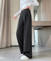 ハイウエストタック入りワイドパンツ