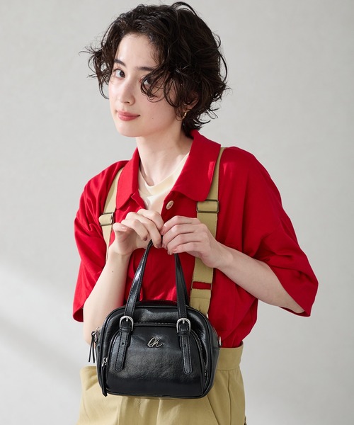 ORiental TRaffic(オリエンタルトラフィック)の「シルバー ロゴ モチーフ ボストンバッグ /BA-265(ショルダーバッグ・レディース・ブラック/レッド・フリ-)」の12枚目の写真