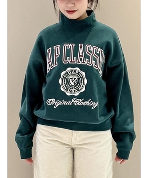 GAP(ギャップ)の「ヴィンテージソフトモックネック クロップド GAPロゴ スウェットシャツ(スウェット・メンズ・グリーン/アイボリー/ブラック・XS/S/M/L/XL)」の3枚目の写真