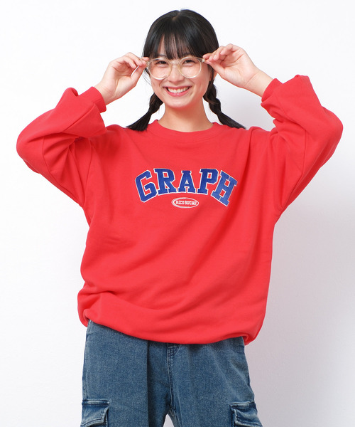 RiCO SUCRE（リコシュクレ）の「【裏起毛】ベロアワッペントレーナー（スウェット・キッズ・ブラック/オートミール/レッド・160/150/140）」の3枚目の写真