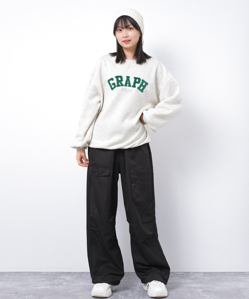 RiCO SUCRE（リコシュクレ）の「【裏起毛】ベロアワッペントレーナー（スウェット・キッズ・ブラック/オートミール/レッド・160/150/140）」の5枚目の写真