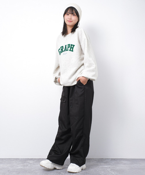 RiCO SUCRE（リコシュクレ）の「【裏起毛】ベロアワッペントレーナー（スウェット・キッズ・ブラック/オートミール/レッド・160/150/140）」の6枚目の写真