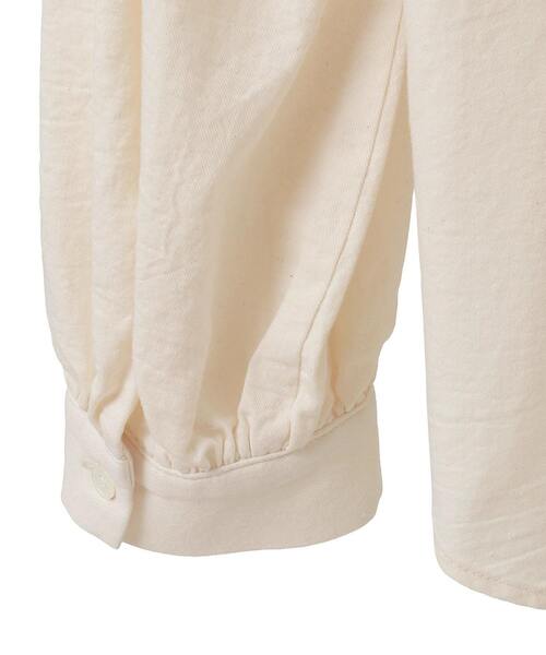 MELROSE claire(メルローズ クレール)の「【無地&ストライプアソートフリルシャツ】(シャツ/ブラウス・レディース・ブラウン/ネイビー/キナリ/ナチュラル・FREE)」の14枚目の写真