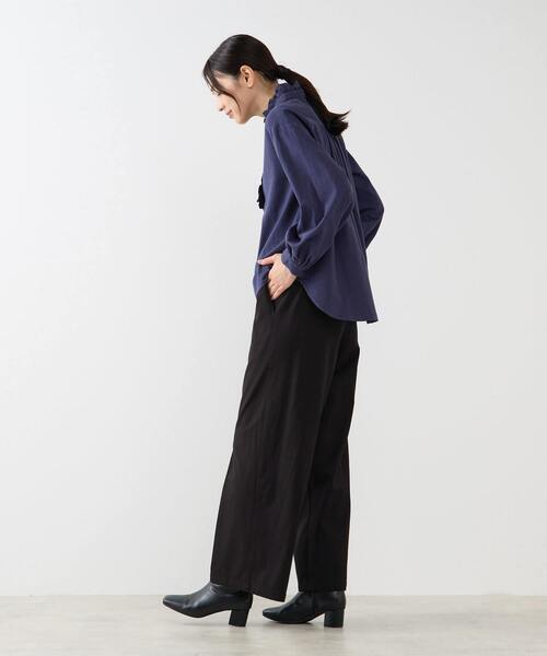 MELROSE claire(メルローズ クレール)の「【無地&ストライプアソートフリルシャツ】(シャツ/ブラウス・レディース・ブラウン/ネイビー/キナリ/ナチュラル・FREE)」の17枚目の写真