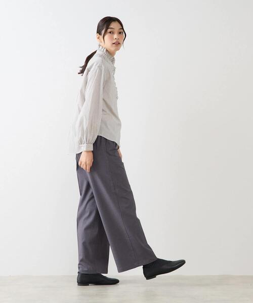 MELROSE claire(メルローズ クレール)の「【無地&ストライプアソートフリルシャツ】(シャツ/ブラウス・レディース・ブラウン/ネイビー/キナリ/ナチュラル・FREE)」の22枚目の写真