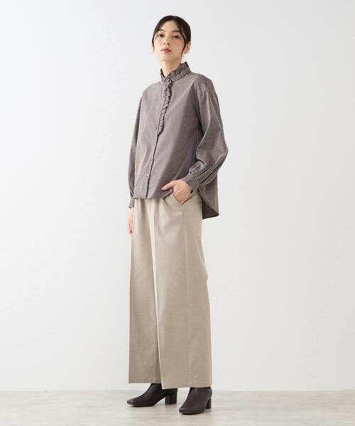 MELROSE claire(メルローズ クレール)の「【無地&ストライプアソートフリルシャツ】(シャツ/ブラウス・レディース・ブラウン/ネイビー/キナリ/ナチュラル・FREE)」の21枚目の写真