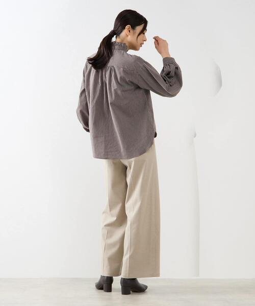 MELROSE claire(メルローズ クレール)の「【無地&ストライプアソートフリルシャツ】(シャツ/ブラウス・レディース・ブラウン/ネイビー/キナリ/ナチュラル・FREE)」の20枚目の写真