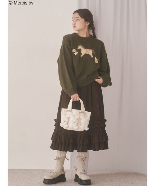 merry jenny（メリージェニー）の「もこもこナインチェミニトート（トートバッグ・レディース・アイボリー/ブラック・FREE）」の8枚目の写真