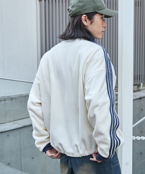 KANGOL（カンゴール）の「KANGOL/カンゴール 別注 <帯電防止/抗ピリング> ロゴ刺繍 ドロスト 配色 オーバーサイズ ボアフリース ハーフジップ スウェット（スウェット・メンズ・ブラック/アイボリー/チャコール/ブラウン/ネイビー/ワイン・M/L）」の11枚目の写真