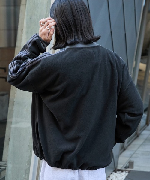 KANGOL（カンゴール）の「KANGOL/カンゴール 別注 <帯電防止/抗ピリング> ロゴ刺繍 ドロスト 配色 オーバーサイズ ボアフリース ハーフジップ スウェット（スウェット・メンズ・ブラック/アイボリー/チャコール/ブラウン/ネイビー/ワイン・M/L）」の18枚目の写真