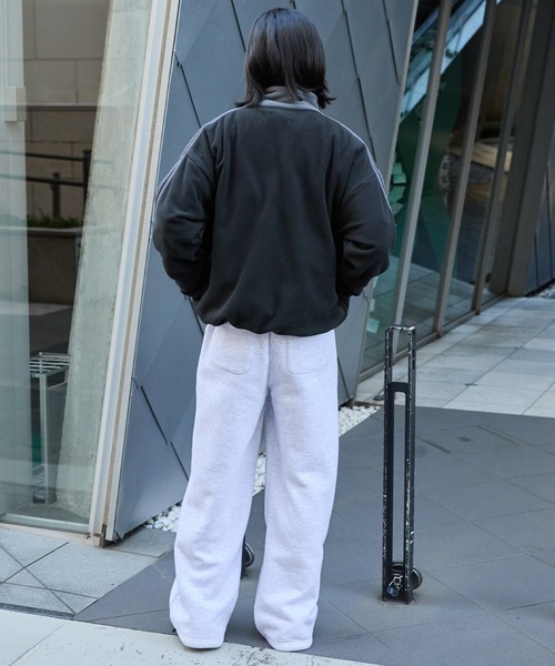 KANGOL（カンゴール）の「KANGOL/カンゴール 別注 <帯電防止/抗ピリング> ロゴ刺繍 ドロスト 配色 オーバーサイズ ボアフリース ハーフジップ スウェット（スウェット・メンズ・ブラック/アイボリー/チャコール/ブラウン/ネイビー/ワイン・M/L）」の20枚目の写真