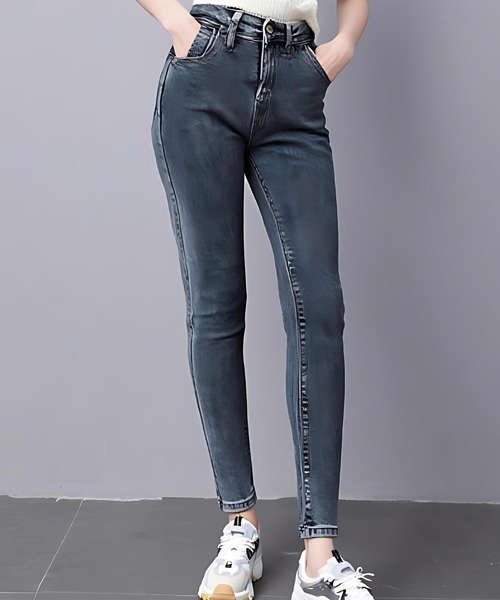 cammie(キャミー)の「ストレッチデニムパンツ(デニムパンツ・レディース・ライトブルー/インディゴブルー/ダークグレー・M/L)」の3枚目の写真