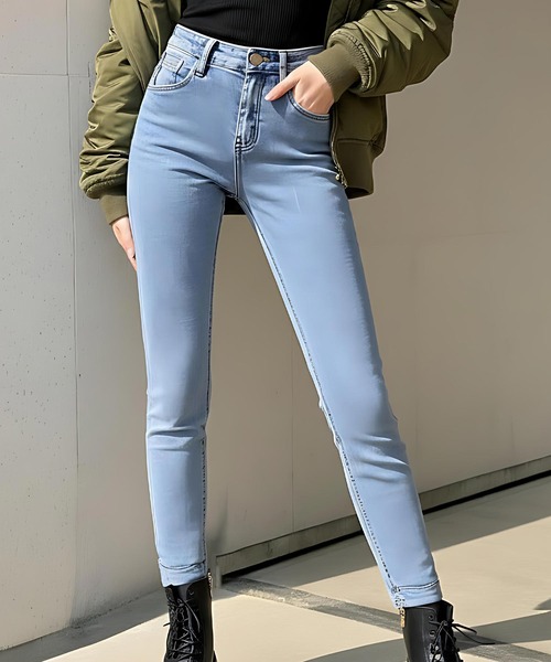 cammie(キャミー)の「ストレッチデニムパンツ(デニムパンツ・レディース・ライトブルー/インディゴブルー/ダークグレー・M/L)」の15枚目の写真