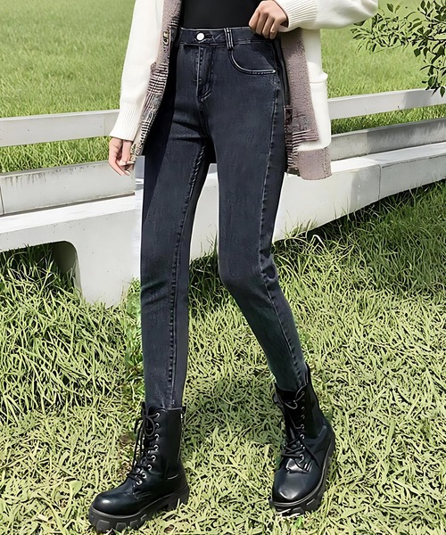 cammie(キャミー)の「ストレッチデニムパンツ(デニムパンツ・レディース・ライトブルー/インディゴブルー/ダークグレー・M/L)」の4枚目の写真