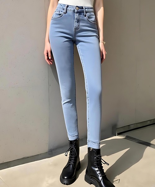 cammie(キャミー)の「ストレッチデニムパンツ(デニムパンツ・レディース・ライトブルー/インディゴブルー/ダークグレー・M/L)」の13枚目の写真