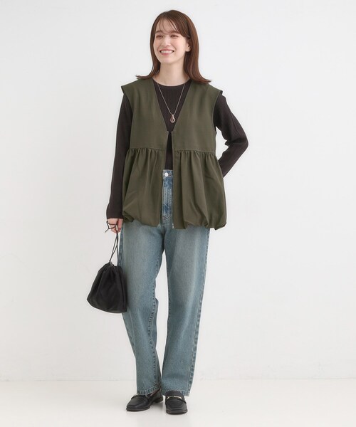 セール】美シルエットが大人かわいい 裾バルーンシルエットジレ