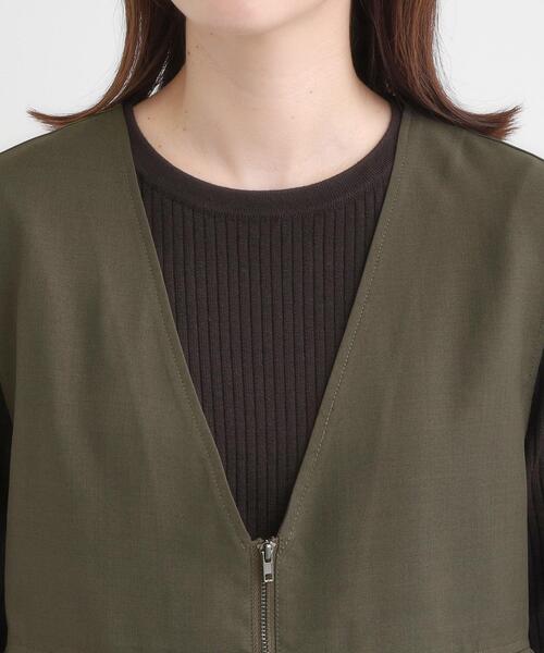 SHOO・LA・RUE（シューラルー）の「【S-LL】美シルエット 裾バルーンシルエットジレ（ベスト・レディース・ダークブラウン/チャコールグレー・01/02/03/04）」の6枚目の写真