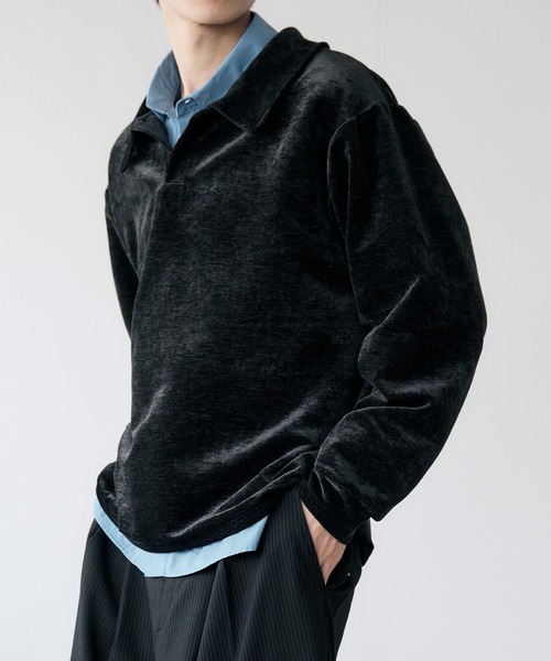 2025 AW 】 Velour Skipper Long Sleeve Poro / ベロアスキッパー