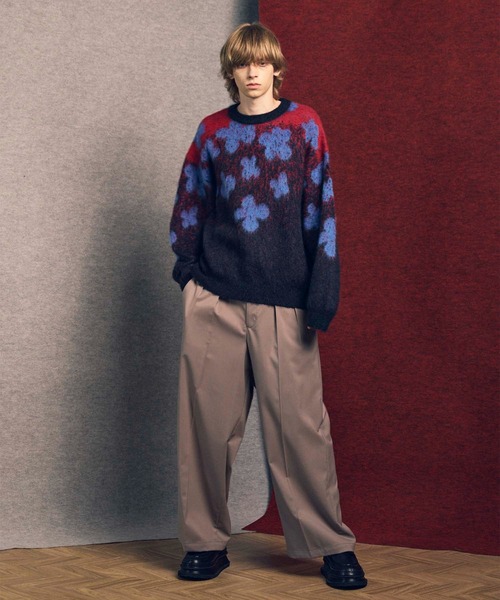 MAISON SPECIAL（メゾンスペシャル）の「《UNISEX》Flower Gradation Mohair Shaggy Knit Pullover/フラワーグラデーションモヘアシャギーニットプルオーバー【MAISON SPECIAL/メゾンスペシャル】（ニット/セーター・メンズ・グリーン/レッド・0/1/2）」の7枚目の写真