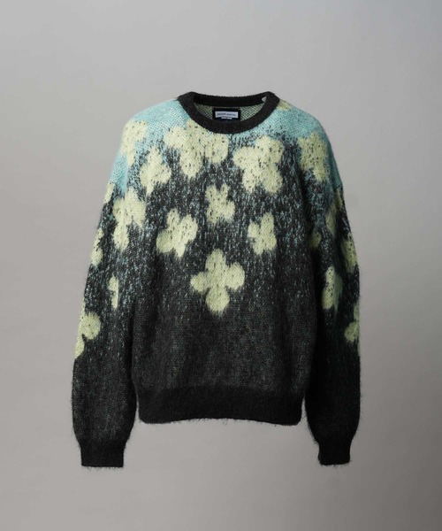 UNISEX》Flower Gradation Mohair Shaggy Knit Pullover/フラワー