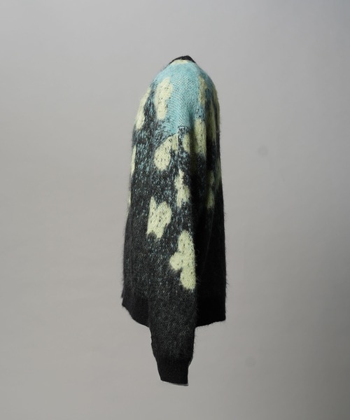 UNISEX》Flower Gradation Mohair Shaggy Knit Pullover/フラワー
