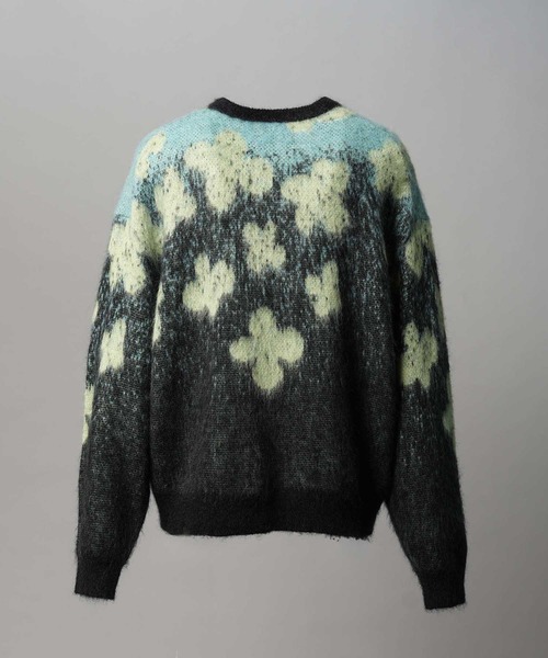 UNISEX》Flower Gradation Mohair Shaggy Knit Pullover/フラワー