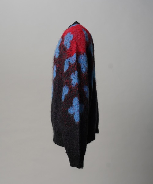 UNISEX》Flower Gradation Mohair Shaggy Knit Pullover/フラワー