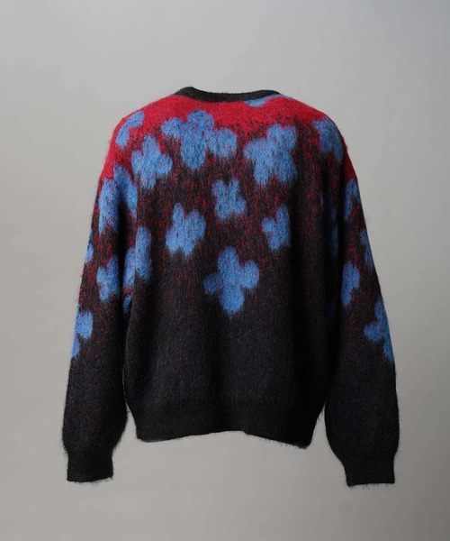 UNISEX》Flower Gradation Mohair Shaggy Knit Pullover/フラワー