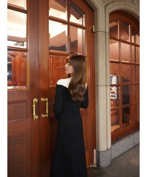 Two-Tone Cable Knit Dress（ワンピース）｜Her lip to（ハーリップ