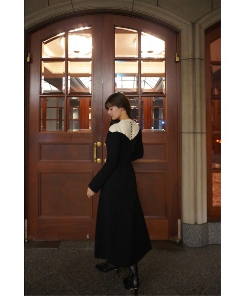 Two-Tone Cable Knit Dress（ワンピース）｜Her lip to（ハーリップ