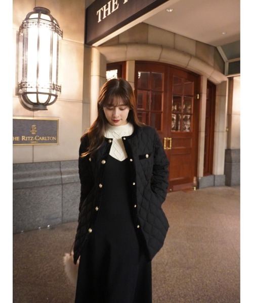 Two-Tone Cable Knit Dress（ワンピース）｜Her lip to（ハーリップ