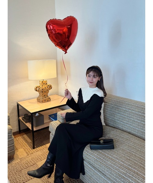 Two-Tone Cable Knit Dress（ワンピース）｜Her lip to（ハーリップ