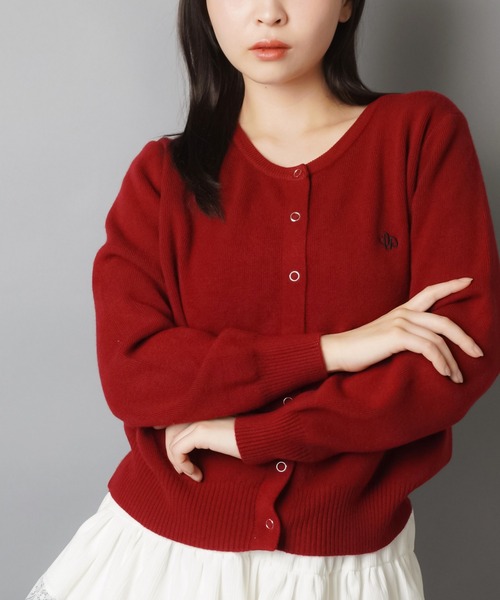 SPINNS(スピンズ)の「さりげなさがちょうどいい♪刺繍入りスナップボタンカーディガン(カーディガン/ボレロ・レディース・ブラック/レッド/オフホワイト/グレー/ネイビー・ONESIZE)」の1枚目の写真