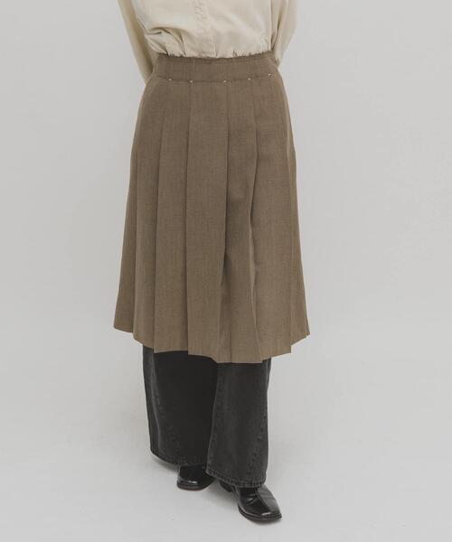 KBF（ケイビーエフ）の「プリーツミディスカート（スカート・レディース・チャコールグレー/ブラウン・ONE）」の3枚目の写真