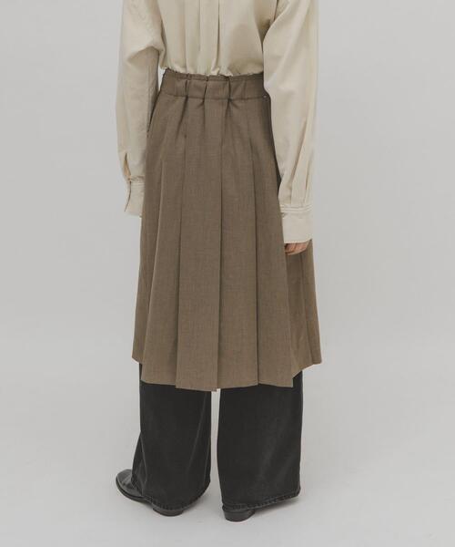 KBF（ケイビーエフ）の「プリーツミディスカート（スカート・レディース・チャコールグレー/ブラウン・ONE）」の5枚目の写真