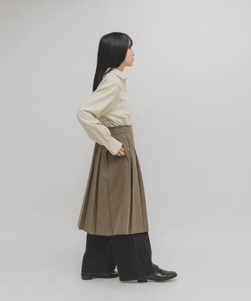 KBF（ケイビーエフ）の「プリーツミディスカート（スカート・レディース・チャコールグレー/ブラウン・ONE）」の6枚目の写真