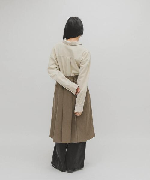 KBF（ケイビーエフ）の「プリーツミディスカート（スカート・レディース・チャコールグレー/ブラウン・ONE）」の7枚目の写真