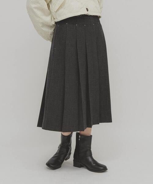 KBF（ケイビーエフ）の「プリーツミディスカート（スカート・レディース・チャコールグレー/ブラウン・ONE）」の15枚目の写真