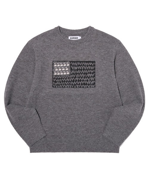 KIRSH（キルシー）の「KIRSH Loose-Fit American Flag Knit キルシー ルーズフィット アメリカン フラッグ ニット（ニット/セーター・レディース・ホワイト/ピンク/ダークグレー・1）」の3枚目の写真