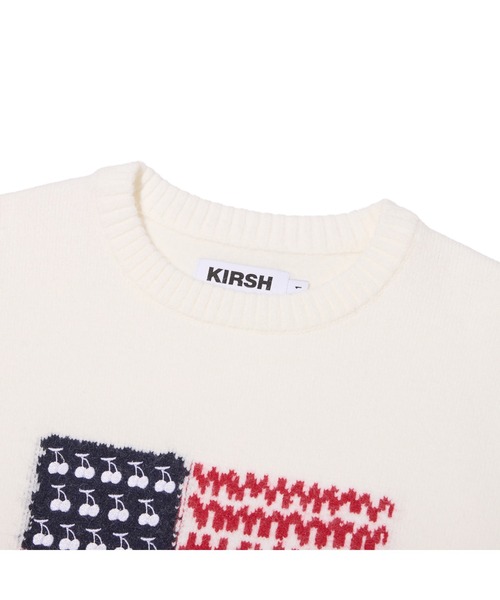 KIRSH（キルシー）の「KIRSH Loose-Fit American Flag Knit キルシー ルーズフィット アメリカン フラッグ ニット（ニット/セーター・レディース・ホワイト/ピンク/ダークグレー・1）」の7枚目の写真