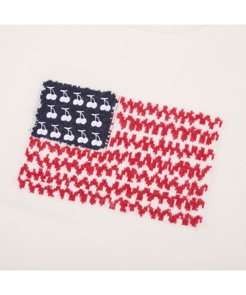KIRSH（キルシー）の「KIRSH Loose-Fit American Flag Knit キルシー ルーズフィット アメリカン フラッグ ニット（ニット/セーター・レディース・ホワイト/ピンク/ダークグレー・1）」の8枚目の写真