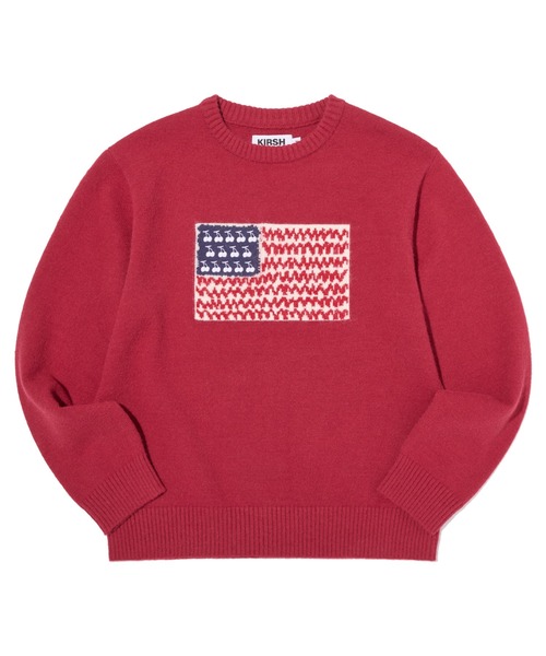 KIRSH（キルシー）の「KIRSH Loose-Fit American Flag Knit キルシー ルーズフィット アメリカン フラッグ ニット（ニット/セーター・レディース・ホワイト/ピンク/ダークグレー・1）」の15枚目の写真
