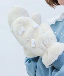 axes femme POETIQUE(アクシーズファムポエティック)のリボン×パールファーミトン(手袋)