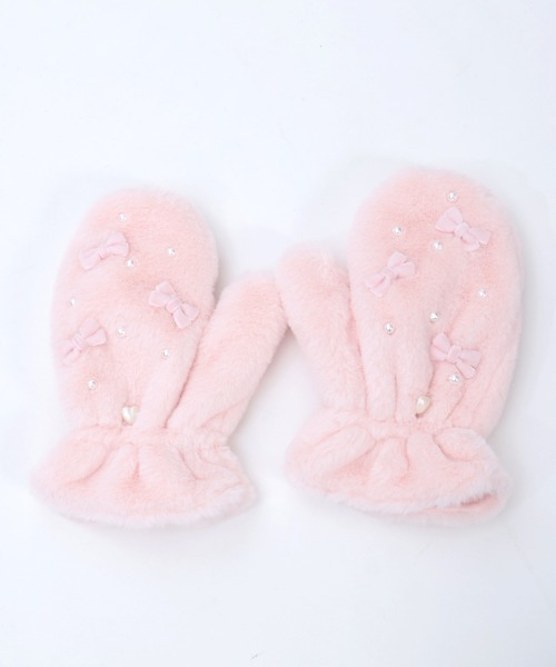 axes femme POETIQUE（アクシーズファムポエティック）の「リボン×パールファーミトン（手袋・レディース・サックスブルー/ピンク/キナリ・FREE）」の15枚目の写真