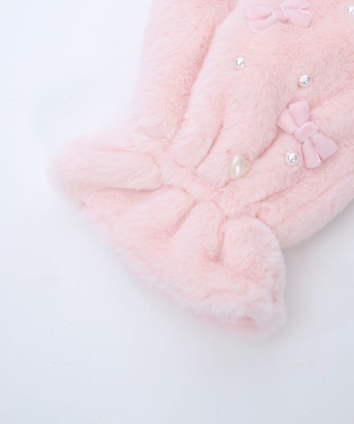 axes femme POETIQUE（アクシーズファムポエティック）の「リボン×パールファーミトン（手袋・レディース・サックスブルー/ピンク/キナリ・FREE）」の19枚目の写真