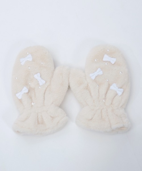 axes femme POETIQUE（アクシーズファムポエティック）の「リボン×パールファーミトン（手袋・レディース・サックスブルー/ピンク/キナリ・FREE）」の22枚目の写真